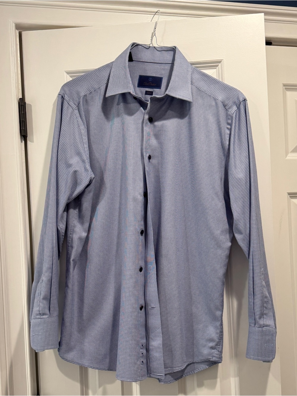 David Donahue Classic Men’s Light Blue Dress Shirt - David Donahue 16 x 32/33